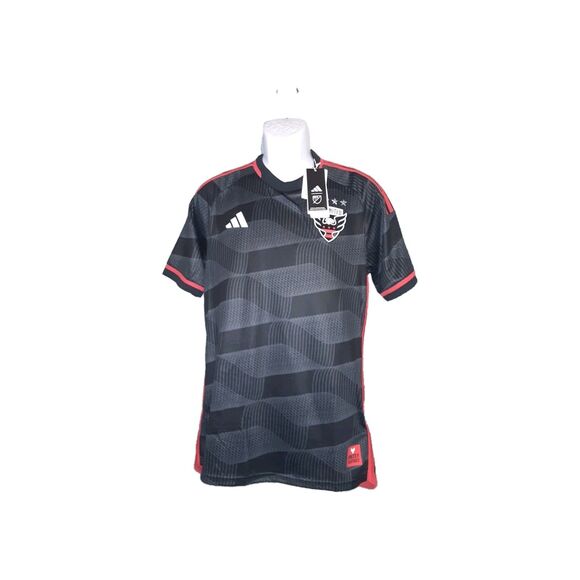 Adidas Medium DC United 2024 Home Icon Aeroready Black Slim Fit Soccer Jersey - Picture 1 of 14